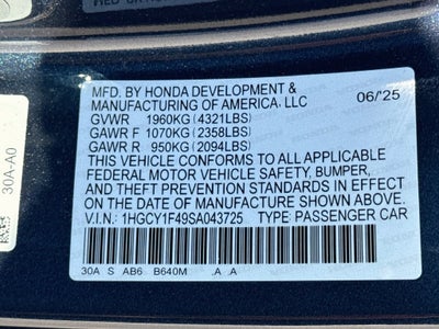 2025 Honda Accord SE