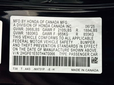 2026 Honda Civic Si Manual
