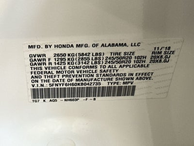 2019 Honda Pilot Touring 7 Passenger