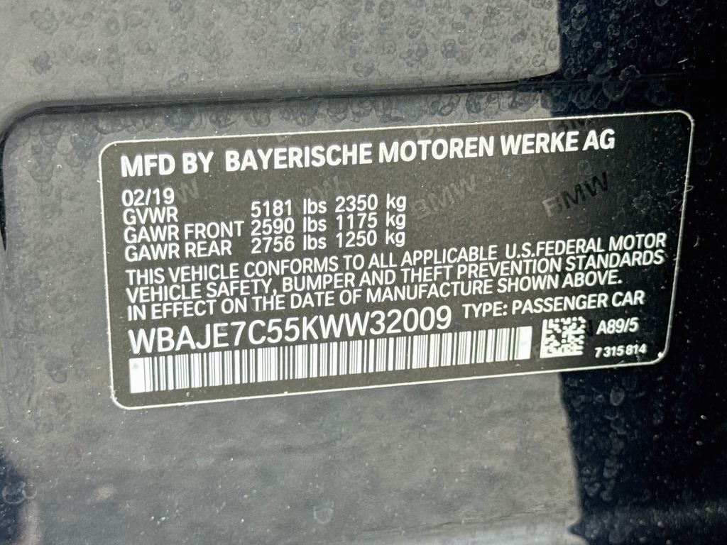 2019 BMW 5 Series 540i xDrive